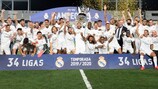 Il Real Madrid festeggia la vittoria del campionato