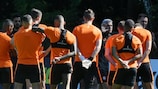 Shakhtar coach Luis Castro takes training on Tuesday