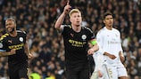 Kevin De Bruyne scored the decisive goal from the penalty spot in the first leg at the Bernabéu