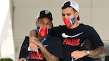 Paris Saint-Germain pair Neymar and Leandro Paredes