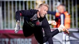 Denmark's Kasper Schmeichel in training