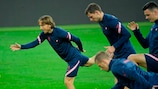 A preparação da Croácia para o jogo com a Suécia