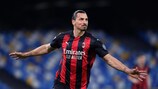 L'esultanza di Zlatan Ibrahimović: la sua doppietta ha trascinato il Milan al successo sul campo del Napoli