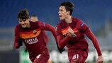 La gioia di Riccardo Calafiori, autore di uno splendido gol nel successo della Roma contro lo Young Boys