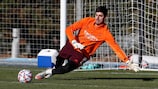 Thibaut Courtois in training with Real Madrid