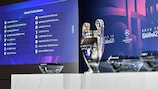 The draw is taking place at UEFA headquarters in Nyon, Switzerland