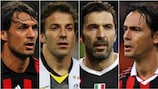 Paolo Maldini, Alessandro Del Piero, Gianluigi Buffon e Filippo Inzaghi