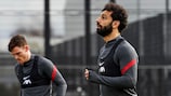  Mohamed Salah during Liverpool training on Tuesday