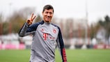 Robert Lewandowski mardi à l'entraînement du Bayern