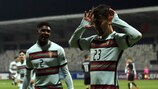 Fàbio Vieira festeggia il gol della vittoria del Portogallo