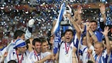 Greece celebrate their shock triumph at UEFA EURO 2004