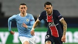 Ángel Di María and Phil Foden in action in the semi-final first leg