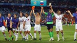 Russia celebrate reaching the UEFA EURO 2008 semi-finals