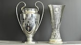 O troféus da UEFA Champions League e da UEFA Europa League