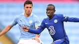 City's Rodri and Chelsea's N'Golo Kanté in action during their Premier League meeting earlier this month
