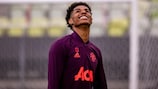 Marcus Rashford trains in Gdańsk on the eve of the final 