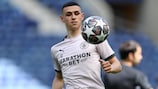 Phil Foden in training at the stadium on the eve of the final