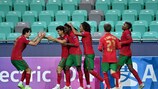  Jota del Portogallo festeggia il gol del 4-3 realizzato contro l'Italia nei quarti di UEFA Euro Under 21