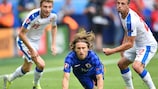 Luka Modric au sol face aux Tchèques à l'EURO 2016