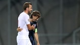 L'attaccante inglese Harry Kane e il centrocampista croato Luka Modric
