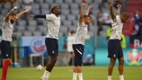 France stars wish each other luck in warm-up