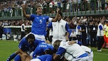 L'esultanza dell'Italia per un gol di Filippo Inzaghi contro il Galles nel 2003