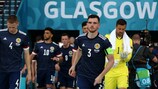 Scotland emerge for the second half of their last game against Croatia