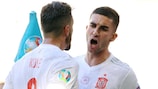 Коке и Ферран Торрес радуются голу в матче со Словакией