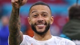 Memphis Depay beaming at the end of the group stage