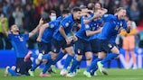 Italien feiert den Sieg gegen Spanien im Halbfinale