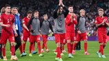 Dinamarca aplaude a su afición tras la semifinal