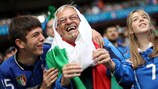 Aficionados italianos durante un partido en Wembley