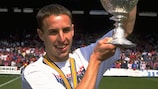  Gareth Southgate holds the English second-tier trophy aloft