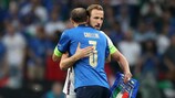Harry Kane et Giorgio Chiellini avant la finale de l'EURO 2020