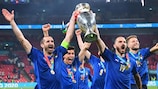 Капитан сборной Италии Джорджио Кьеллини после победы на ЕВРО-2020