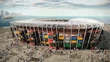 Vue du stade Ras Abu Aboud, où se joueront sept matches de la Coupe du monde.