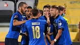 L'Italia festeggia il gol del vantaggio