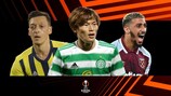 Mesut Özil (Fenerbahçe), Kyogo Furuhashi (Celtic) and Saïd Benrahma (West Ham)