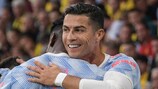Cristiano Ronaldo feiert sein Tor für Manchester United bei den Young Boys am 1. Spieltag