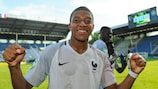 Mbappé celebrates victory in the Under-19 semi-finals of EURO 2016