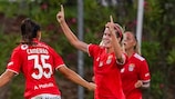 O Benfica  festeja um golo na qualificação