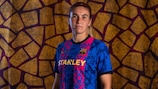 BARCELONA, SPAIN - SEPTEMBER 08: Mariona Caldentay of Barcelona poses during the UEFA Women's Champions League Portraits on September 08, 2021 in Barcelona, Spain. (Photo by David Ramos - UEFA/UEFA via Getty Images)