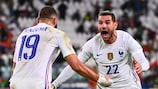 Theo Hernández celebrates his dramatic winner for France
