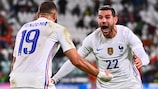 Theo Hernández festeja o golo da vitória francesa