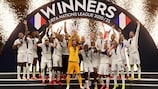 France hoist the UEFA Nations League trophy aloft