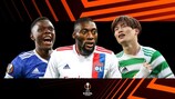 Patson Daka del Leicester, Karl Toko Ekambi del Lyon y Kyogo Furuhashi del Celtic