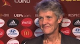 Pia Sundhage was Sweden's sharpshooter in the knockout phase – finding the net four times – and scored the winning spot kick in the penalty shootout in the final