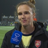 Arsenal's Vivianne Miedema spoke to UEFA.com following her side's 5-1 win against Køge.