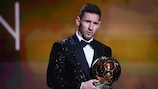 Lionel Messi com a sua sétima Bola de Ouro