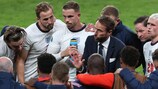 England manager Gareth Southgate - seen here advising his team at a UEFA EURO 2020 match - has shared his experiences at UEFA coaching courses